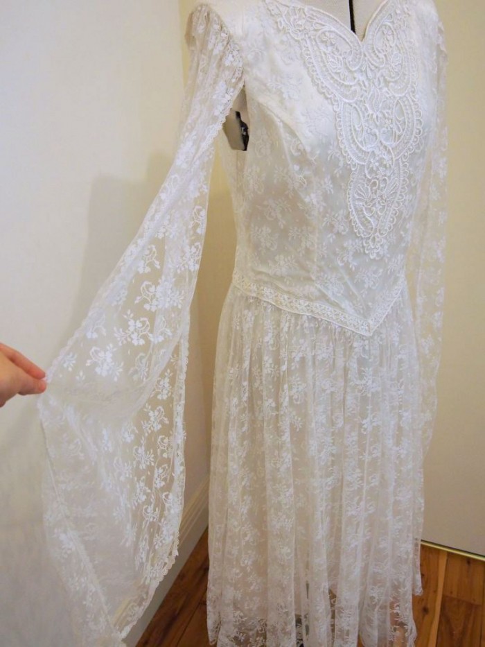 lace tea length vintage wedding dress