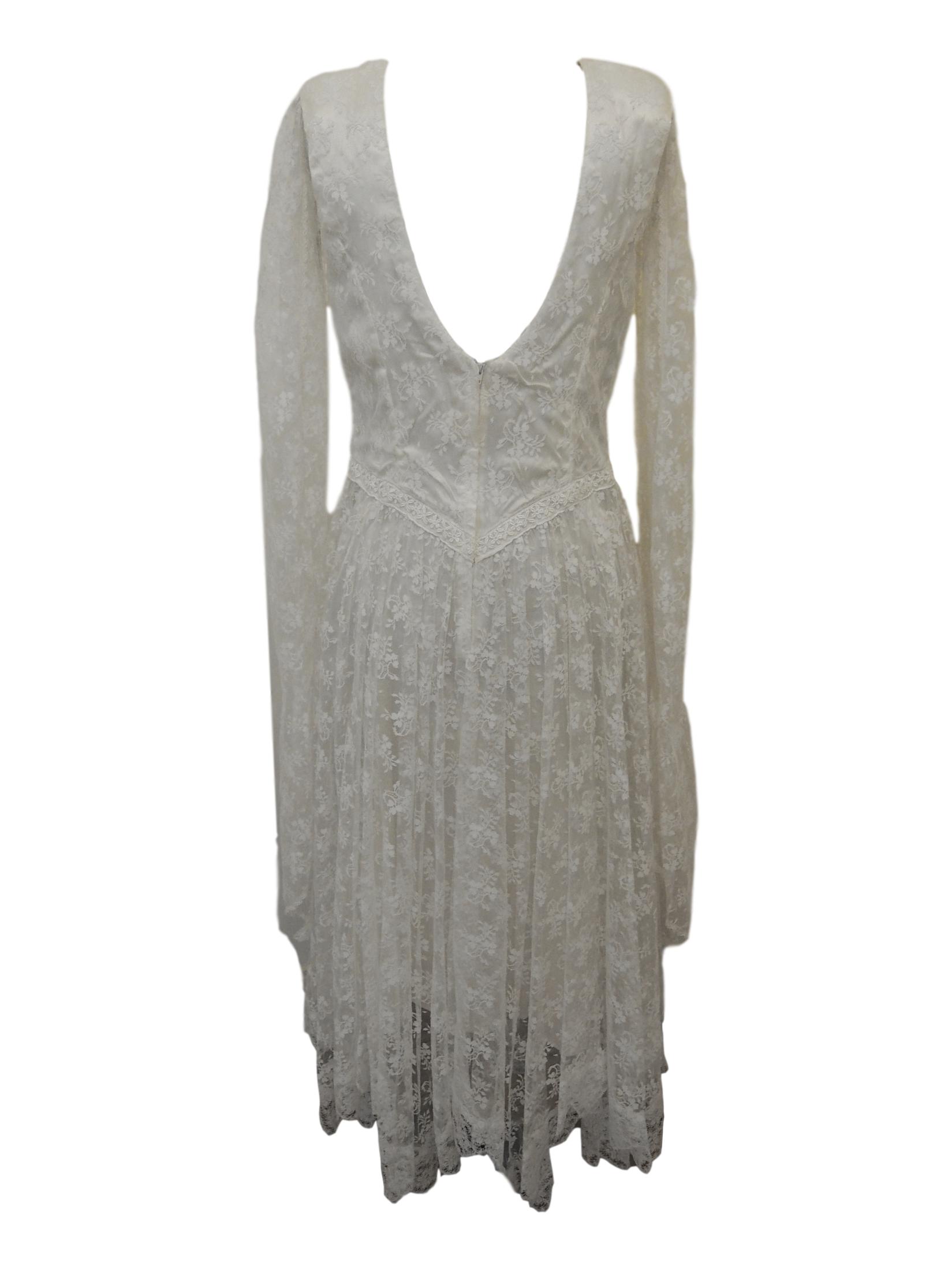 Tea Length Boho Vintage Wedding Dress | Aurelia | Vintage Aisle